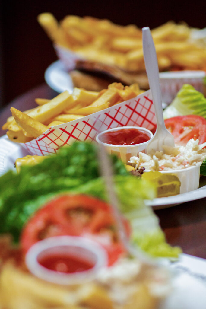Food and fries at Howell Bowl-e-Drome